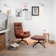fauteuil haut dossier  confortable en cuir